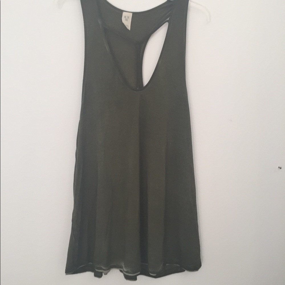 Free people Moss  green top size large.